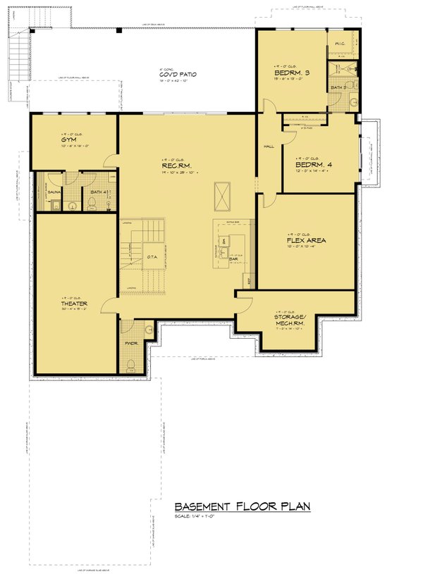 Contemporary Floor Plan - Lower Floor Plan #1066-267