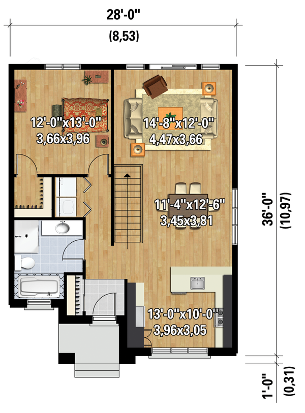 Contemporary Floor Plan - Main Floor Plan #25-4538