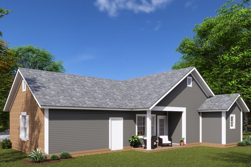 House Plan Design - Exterior - Rear Elevation for Ranch House Plan #513-2 - 3 bed, 2 bath