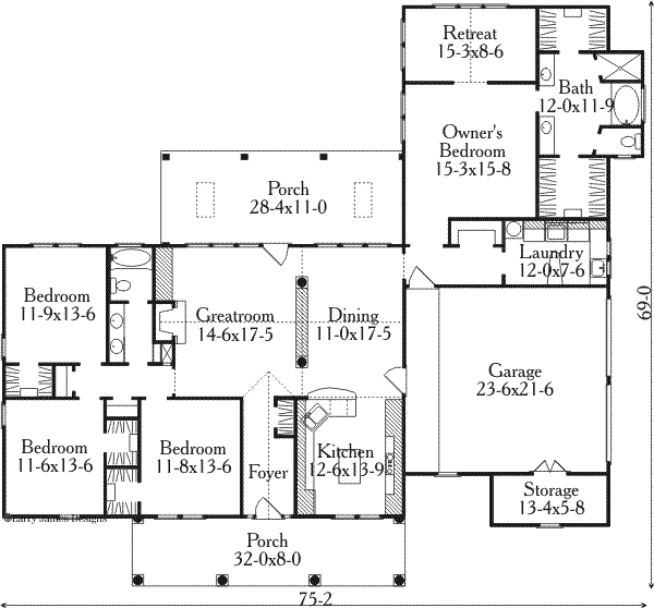 House Plan Design - Traditional Floor Plan - Main Floor Plan #406-269