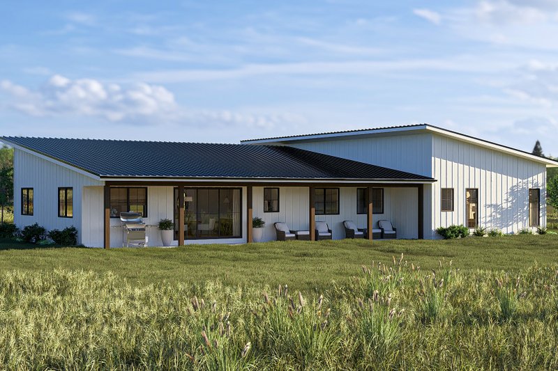 House Blueprint - Exterior - Other Elevation 2 for Barndominium House Plan #455-769 - 3 bed, 2.5 bath