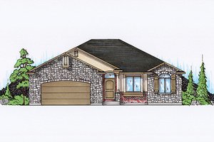Country Exterior - Front Elevation Plan #5-240
