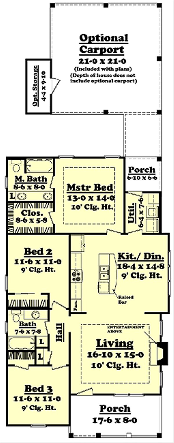 House Design - Cottage Floor Plan - Main Floor Plan #430-41