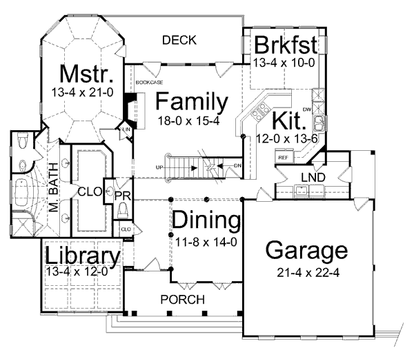 Craftsman Floor Plan - Main Floor Plan #119-333