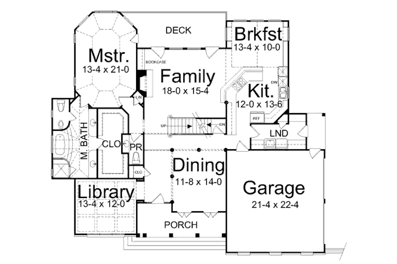House Plan Design - Floor Plan - Main Floor for Craftsman House Plan #119-333 - 4 bed, 2.5 bath