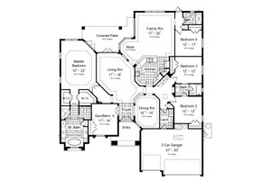 Floor Plan - Main Floor for Mediterranean House Plan #417-354 - 4 bed, 3 bath
