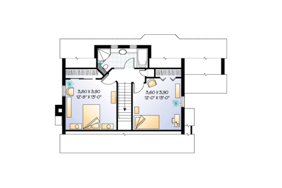 Floor Plan - Upper Floor for Country House Plan #23-218 - 3 bed, 2.5 bath