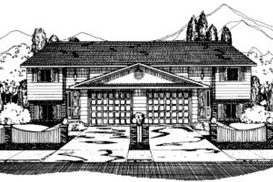 Exterior - Front Elevation for Traditional House Plan #303-183 - 3 bed, 2 bath