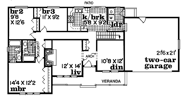 Ranch Floor Plan - Main Floor Plan #47-146