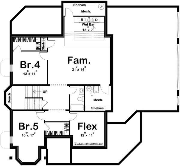 Dream House Plan - Modern Floor Plan - Lower Floor Plan #455-618