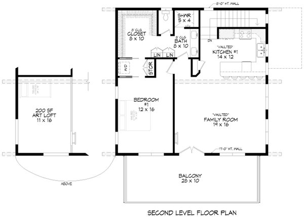 House Design - Floor Plan - Upper Floor for Contemporary House Plan #932-1236 - 2 bed, 2 bath