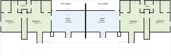 Traditional Floor Plan - Upper Floor Plan #17-3479