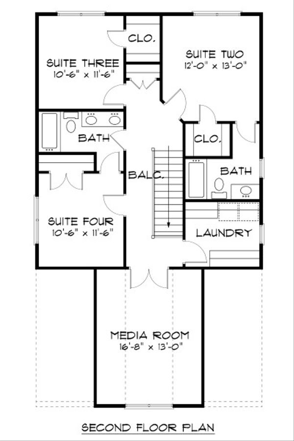 Bungalow Floor Plan - Upper Floor Plan #413-871