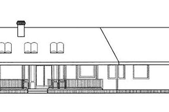 Exterior - Rear Elevation for Traditional House Plan #60-237 - 3 bed, 2 bath