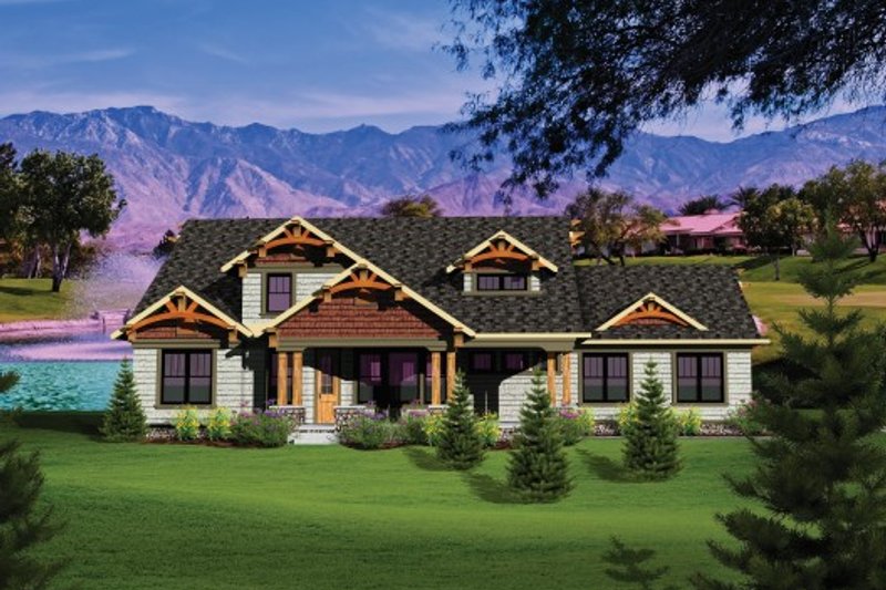 Architectural House Design - Craftsman Exterior - Front Elevation Plan #70-1106