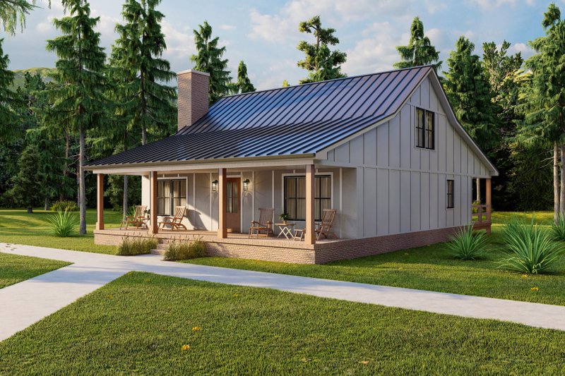 House Plan Design - Exterior - Front Elevation 3 for Farmhouse House Plan #1117-13 - 2 bed, 2.5 bath