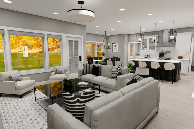 House Design - Interior - Family Room for Craftsman House Plan #51-1373 - 4 bed, 3.5 bath