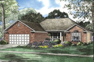 Ranch Exterior - Front Elevation Plan #17-3210