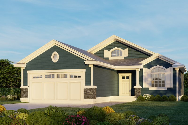 Craftsman Style House Plan - 3 Beds 2 Baths 1230 Sq/Ft Plan #112-184