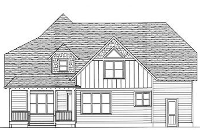 Home Plan - Exterior - Rear Elevation for Tudor House Plan #413-139 - 4 bed, 3 bath