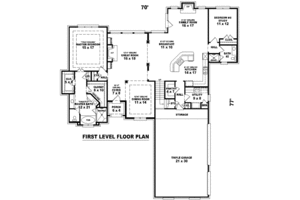 Floor Plan - Main Floor for European House Plan #81-1163 - 3 bed, 3 bath