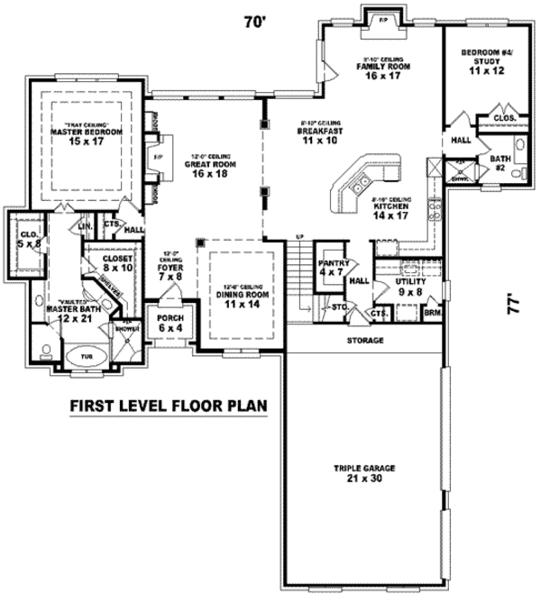 European Floor Plan - Main Floor Plan #81-1163