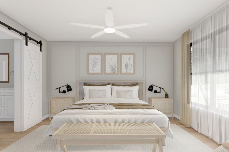 House Plan Design - Interior - Master Bedroom for Farmhouse House Plan #1117-13 - 2 bed, 2.5 bath