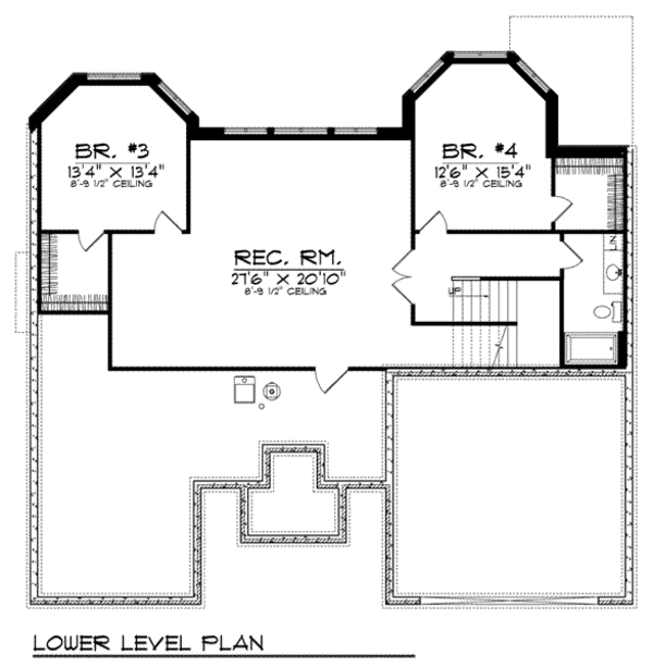 House Plan Design - Traditional Floor Plan - Lower Floor Plan #70-800