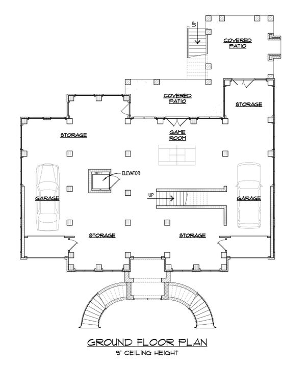 Classical Floor Plan - Lower Floor Plan #1054-96