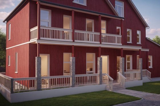 Exterior - Front Elevation 3 for Farmhouse House Plan #542-10 - 5 bed, 6 bath