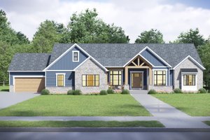House Design - Exterior - Front Elevation for Farmhouse House Plan #1089-45 - 3 bed, 2.5 bath