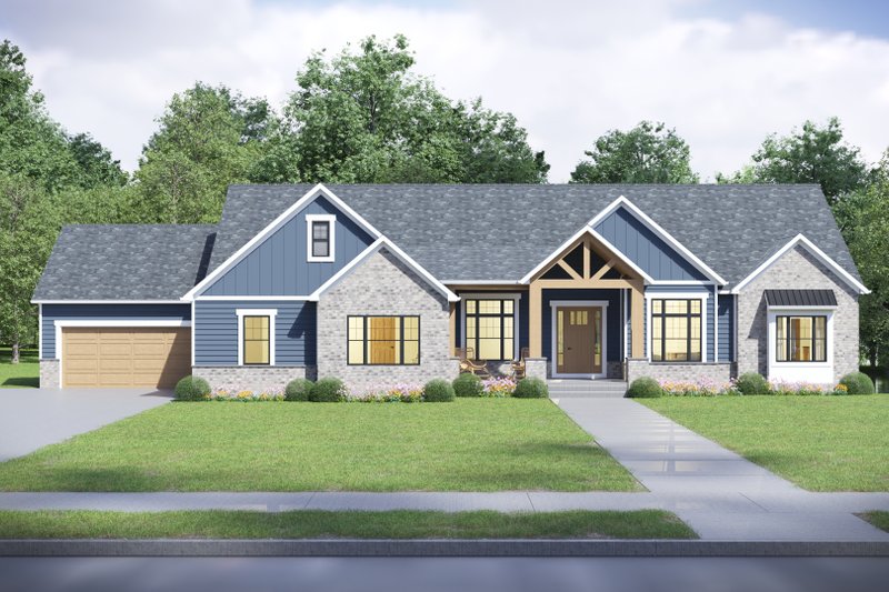 House Design - Exterior - Front Elevation 2 for Farmhouse House Plan #1089-45 - 3 bed, 2.5 bath