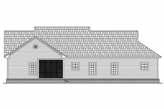 Exterior - Rear Elevation for Country House Plan #21-149 - 3 bed, 2 bath