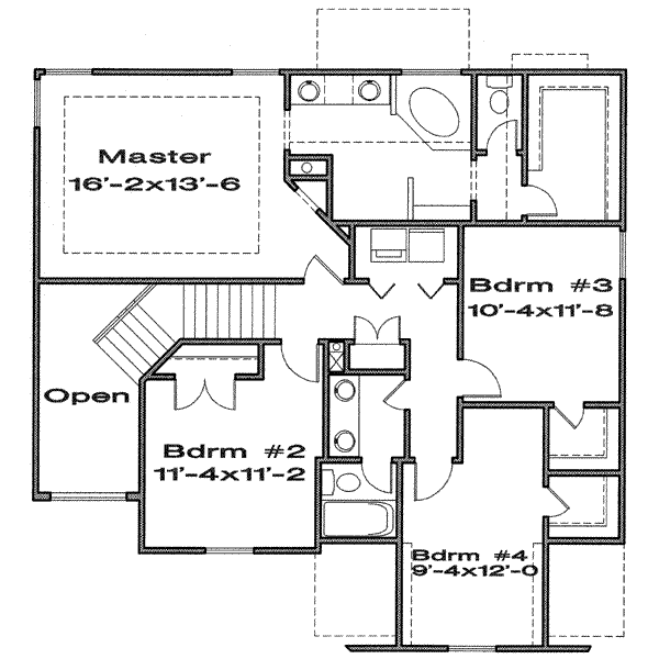 Traditional Floor Plan - Upper Floor Plan #6-139