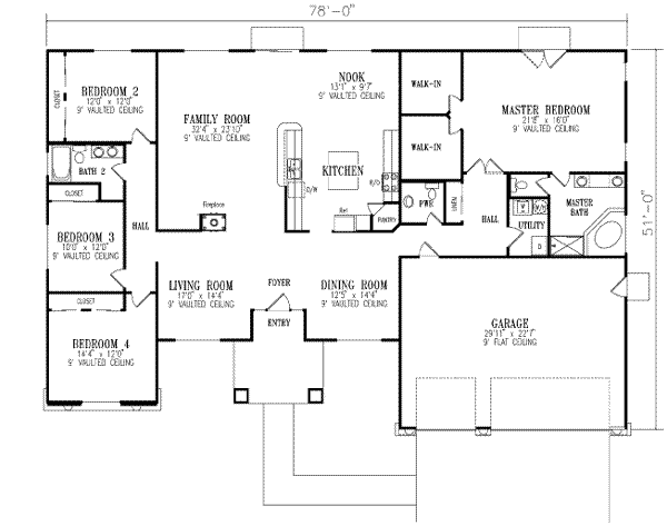 Dream House Plan - Adobe / Southwestern Floor Plan - Main Floor Plan #1-688