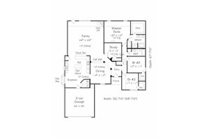 Floor Plan - Main Floor for Traditional House Plan #329-351 - 3 bed, 2 bath