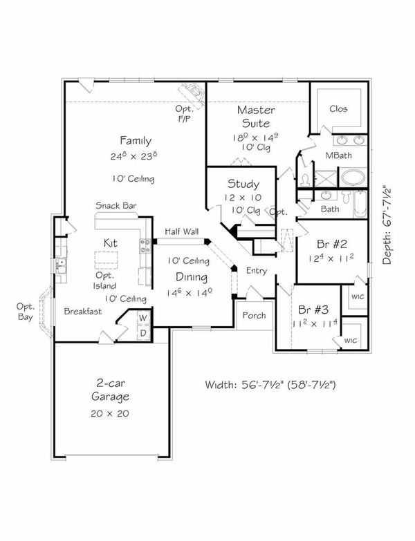 Traditional Floor Plan - Main Floor Plan #329-351