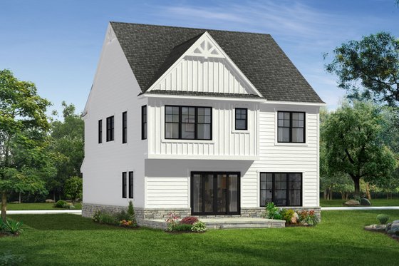 Exterior - Rear Elevation for Farmhouse House Plan #1057-28 - 4 bed, 3.5 bath