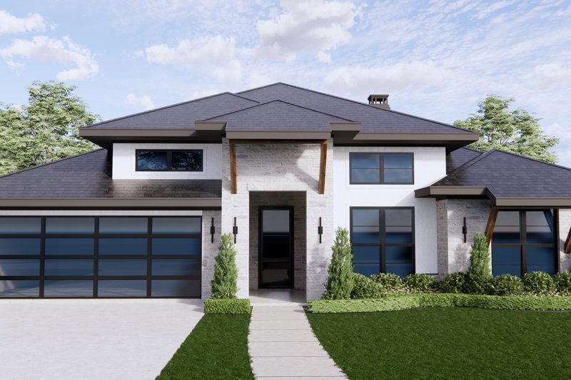 Architectural House Design - Modern Exterior - Front Elevation Plan #1096-93