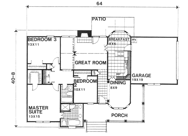Dream House Plan - Traditional Floor Plan - Main Floor Plan #30-140