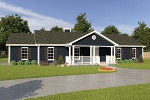 Ranch Exterior - Front Elevation Plan #57-108