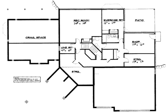 Floor Plan - Lower Floor for Traditional House Plan #308-176 - 4 bed, 3.5 bath