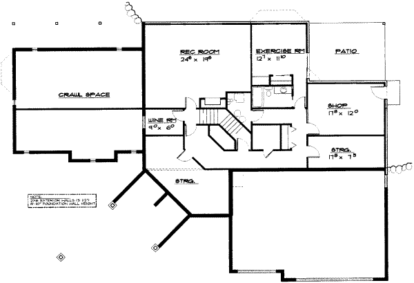 Traditional Floor Plan - Lower Floor Plan #308-176