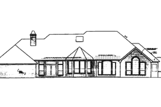 Exterior - Rear Elevation for European House Plan #310-640 - 4 bed, 3.5 bath