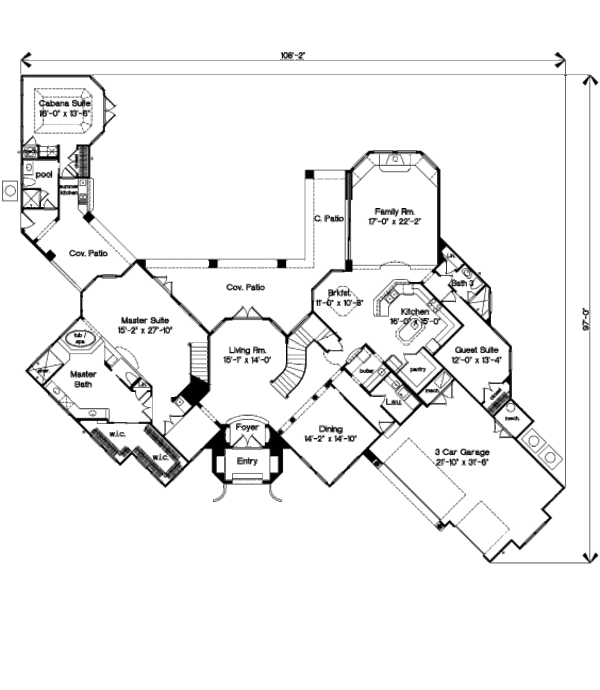 European Floor Plan - Main Floor Plan #135-171