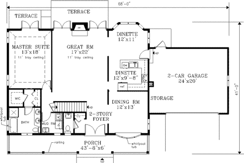Dream House Plan - Floor Plan - Main Floor for Farmhouse House Plan #3-168 - 4 bed, 2.5 bath