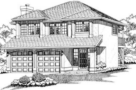 Exterior - Front Elevation for Traditional House Plan #47-565 - 3 bed, 2 bath