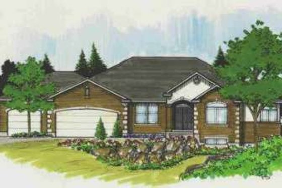Exterior - Front Elevation for European House Plan #308-183 - 5 bed, 3.5 bath