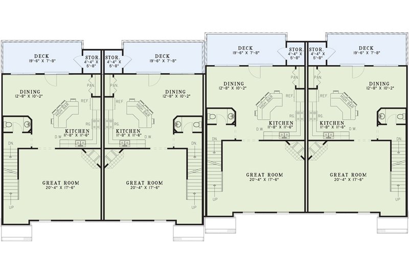 Home Plan - Floor Plan - Main Floor for Traditional House Plan #17-1174 - 3 bed, 2.5 bath