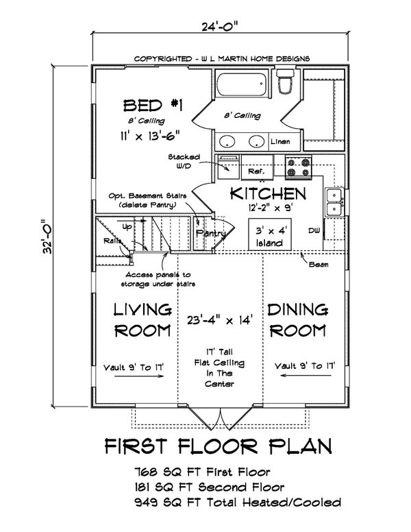 Home Plan - Cabin Floor Plan - Main Floor Plan #513-2207